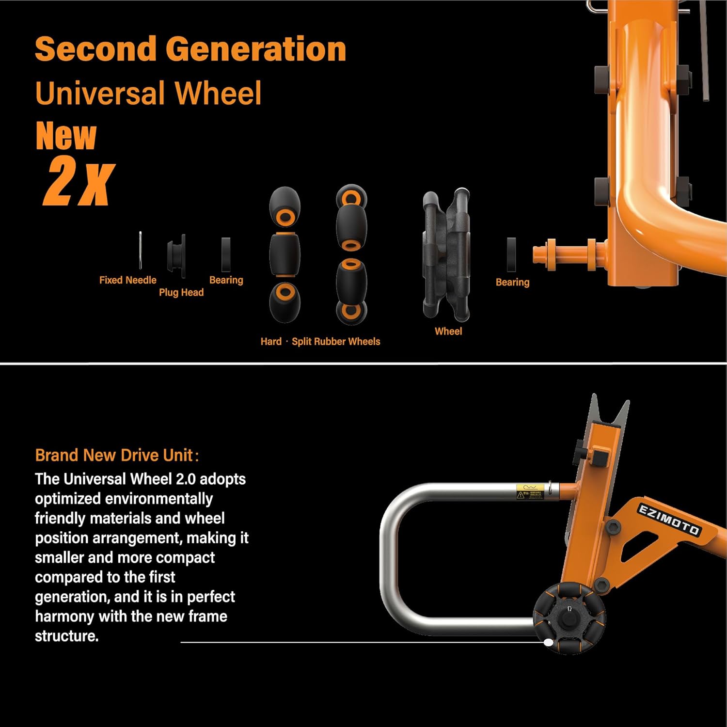 EZIMOTO Single-Arm Motorcycle Rear Stand mobility detail